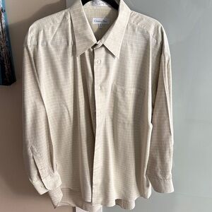 Dior Men's Beige Checkered Button Down Shirt